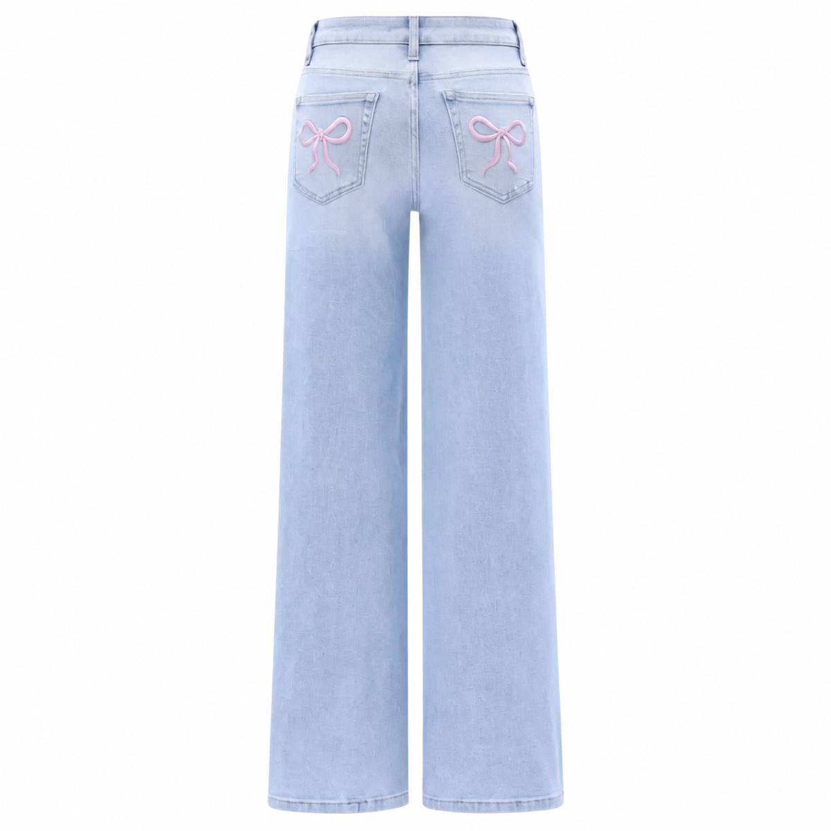 Mid-low Rise Jeans Stretchy Wide Leg Tummy Control Distressed Baggy Denim Pants Plus Size Regular Size Curve Hugging Fall Fashion
