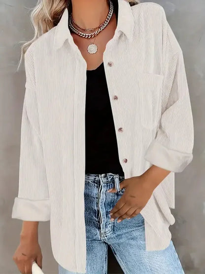 Women's Preppy   Collared Blouse –   Minimalist 80s Style   Button Down Shirt
