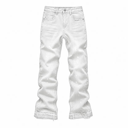Men's Urban Street Style Paint Splatter Distressed Denim Jeans