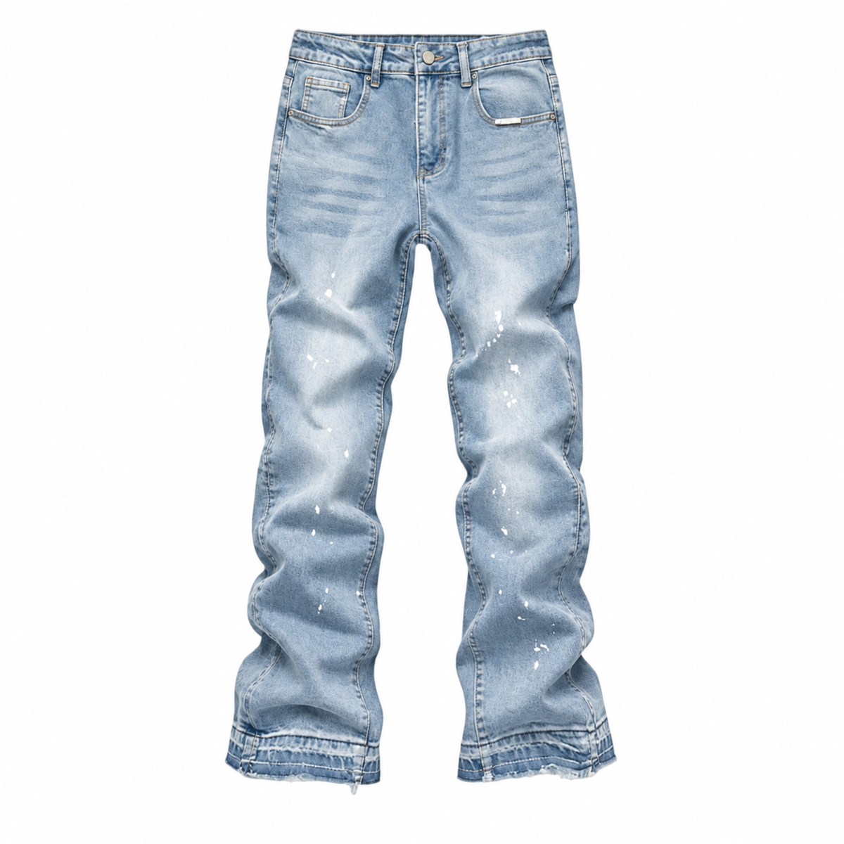 Men's Urban Street Style Paint Splatter Distressed Denim Jeans