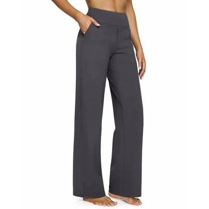 💘Women's High-Waist Wide Leg Pants – Business Casual Yoga Dress Pants with Pockets