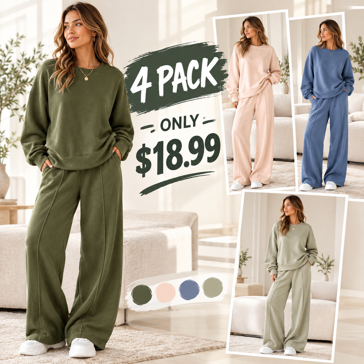 🍁New Fall Collection-Women's Two-Piece Long Sleeve Casual Sweatsuit Set