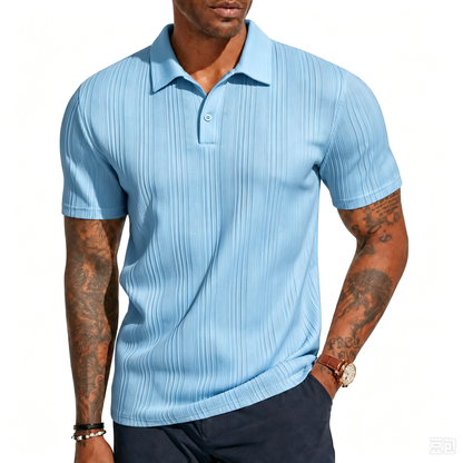 Mens Polo Shirts Short Sleeve Textured Knit Polos