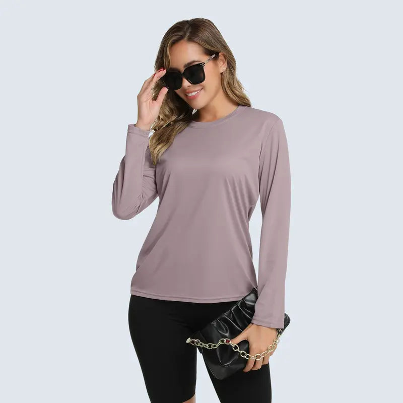 Women's Long Sleeve Workout Top – Breathable & Quick-Dry Sports Shirt
