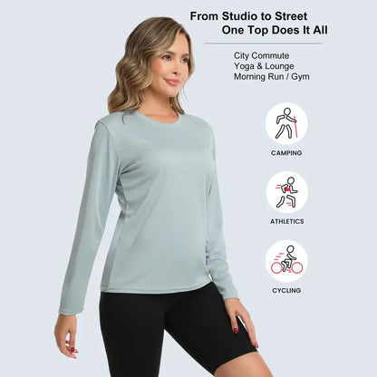 Women's Long Sleeve Workout Top – Breathable & Quick-Dry Sports Shirt