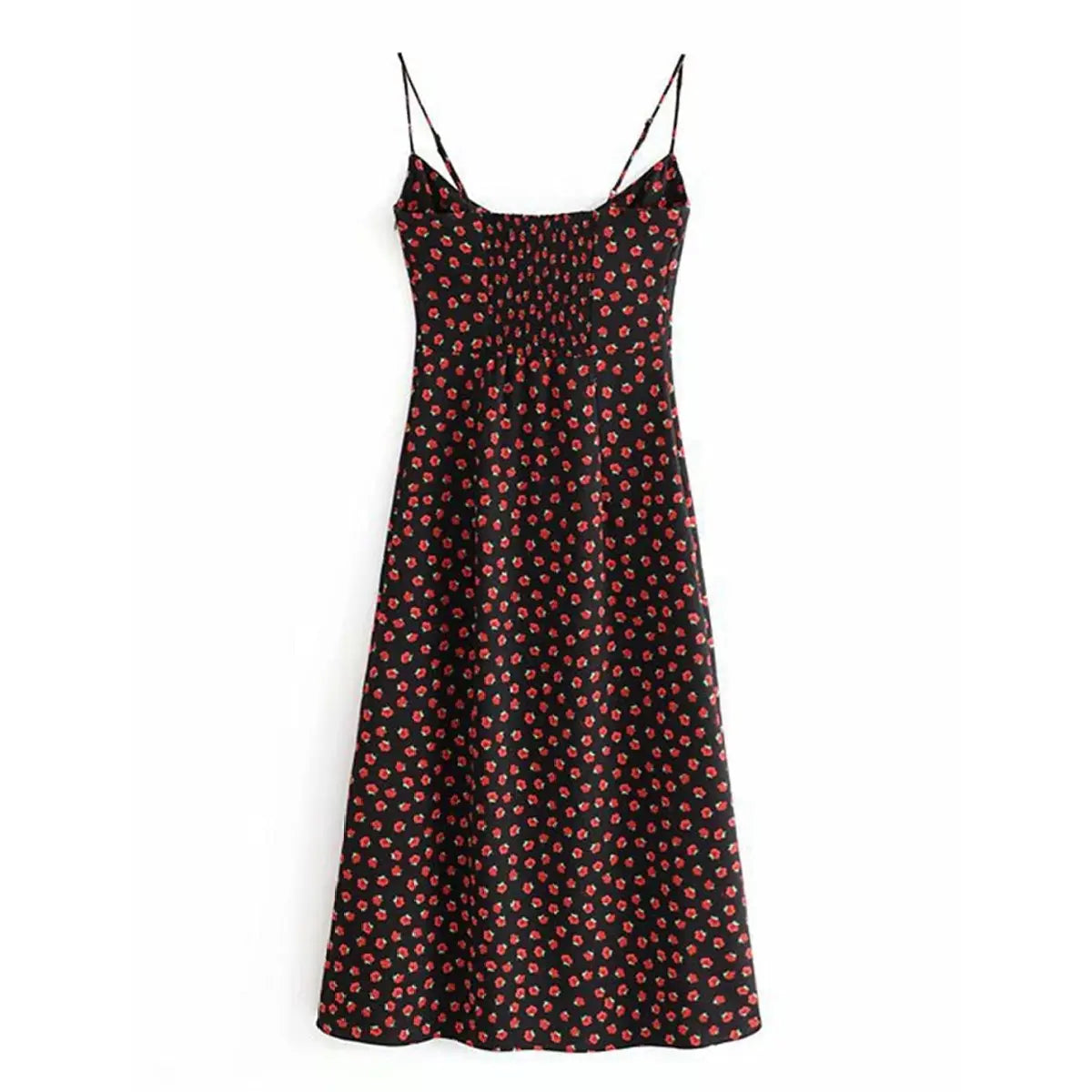 Women's Vintage Floral Slip Dress with Adjustable Straps