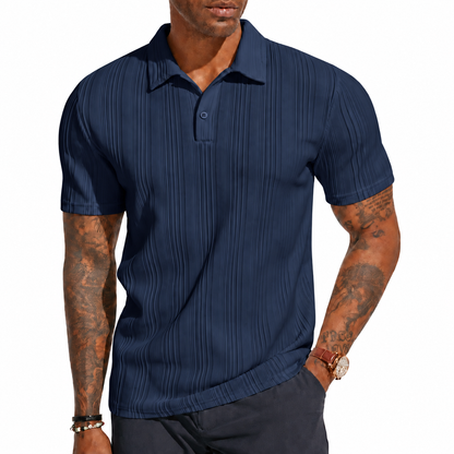 Mens Polo Shirts Short Sleeve Textured Knit Polos