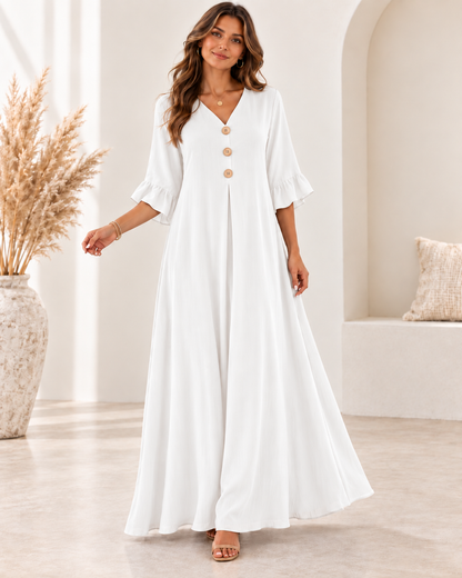 Women's V-Neck Loose Maxi Dress – Flowy, Soft & Comfortable