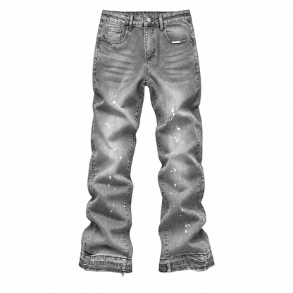 Men's Urban Street Style Paint Splatter Distressed Denim Jeans