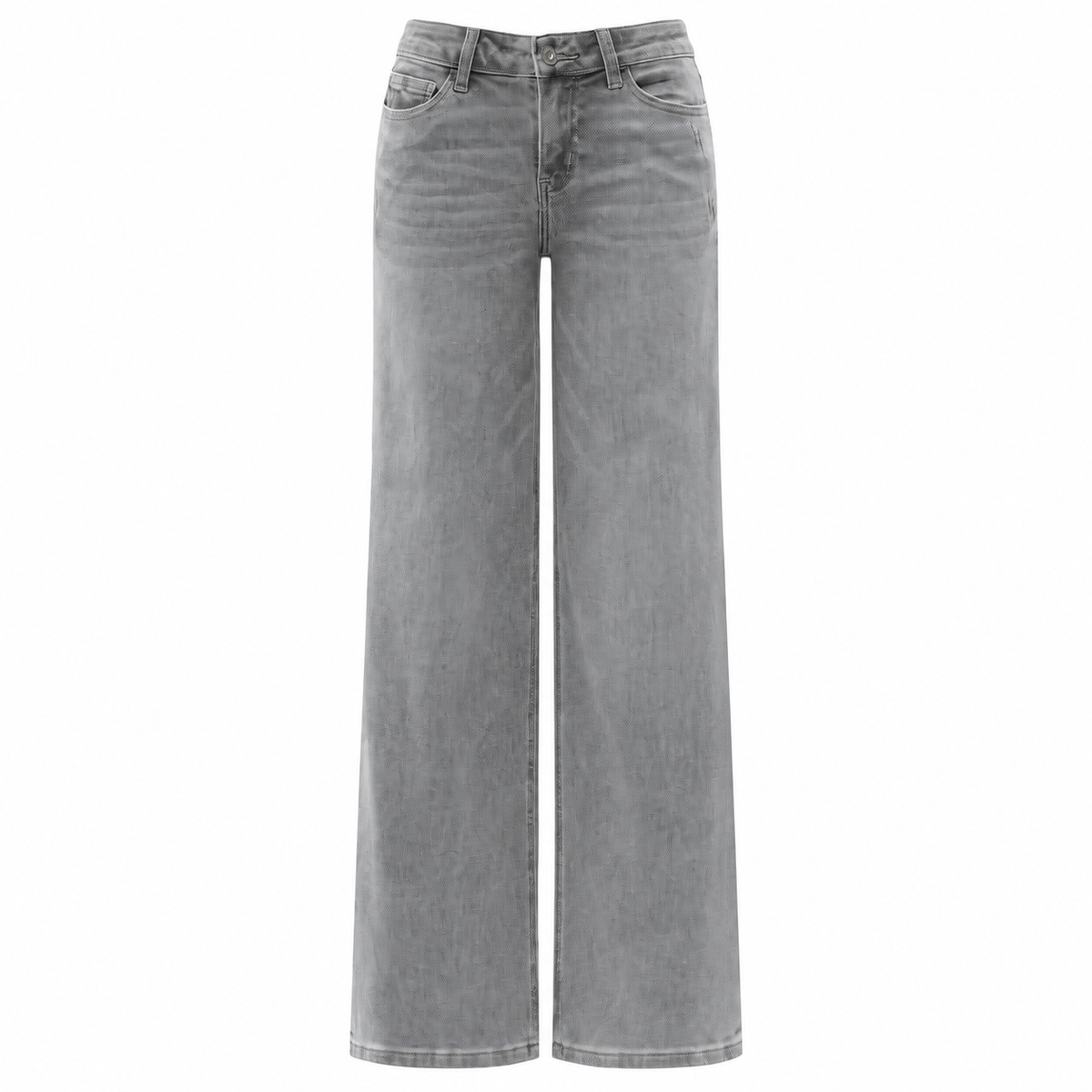 Mid-low Rise Jeans Stretchy Wide Leg Tummy Control Distressed Baggy Denim Pants Plus Size Regular Size Curve Hugging Fall Fashion
