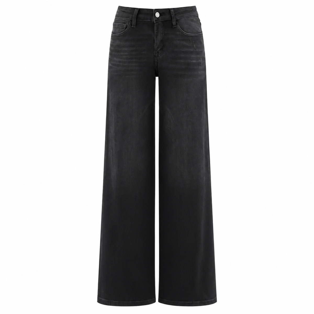 Mid-low Rise Jeans Stretchy Wide Leg Tummy Control Distressed Baggy Denim Pants Plus Size Regular Size Curve Hugging Fall Fashion