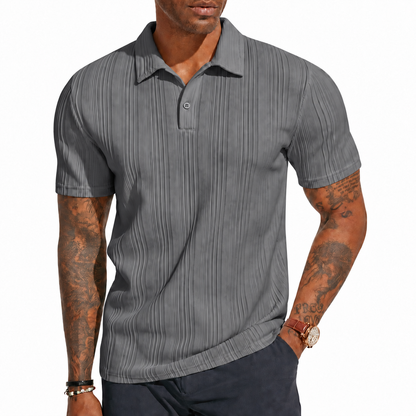 Mens Polo Shirts Short Sleeve Textured Knit Polos