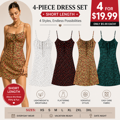 Women's Vintage Floral Slip Dress with Adjustable Straps