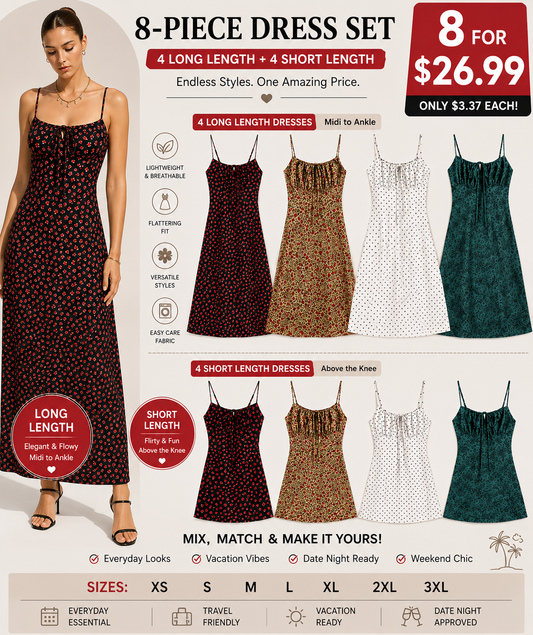 Women's Vintage Floral Slip Dress with Adjustable Straps