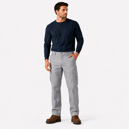 Men's FLEX Regular Fit Cargo Work Pants – Stretch Comfort, Straight Leg & Expandable Pockets