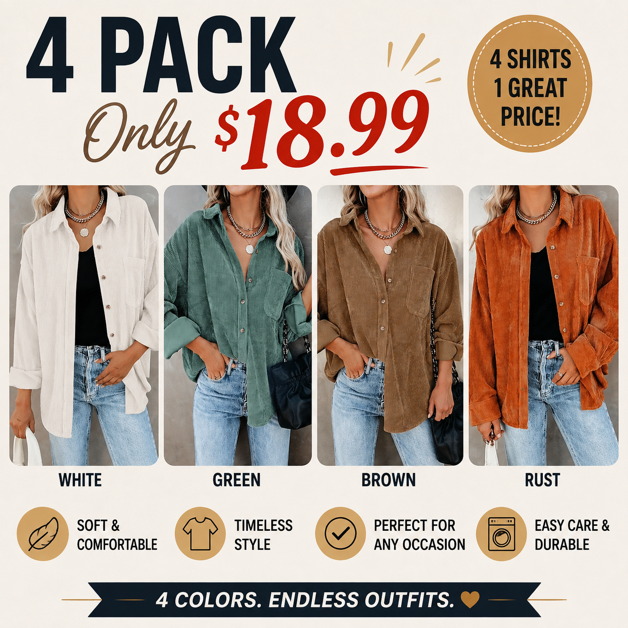 Women's Preppy   Collared Blouse –   Minimalist 80s Style   Button Down Shirt