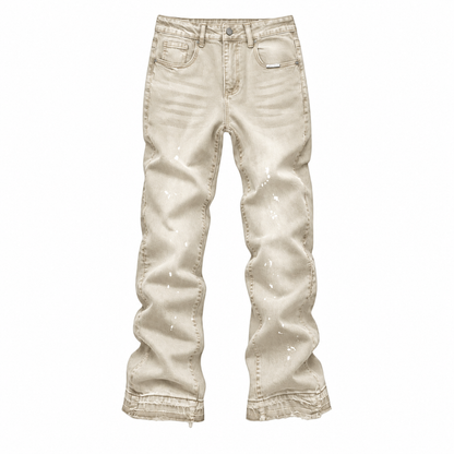 Men's Urban Street Style Paint Splatter Distressed Denim Jeans