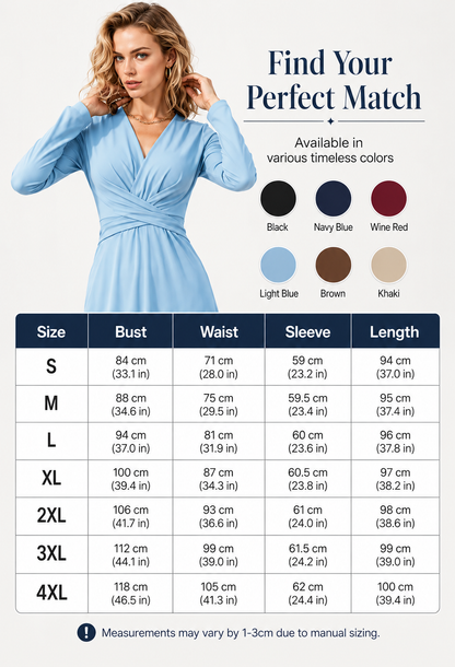 Autumn Early Bird Sale-Women's Elegant V-Neck Midi Dress