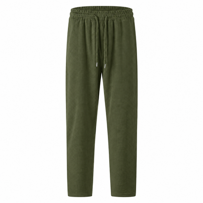 👖 Pull On & Go | Men's Waffle-Knit Drawstring Straight-Leg Pants