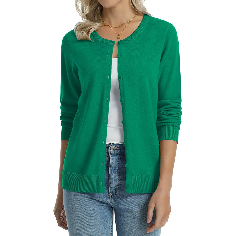 Women's 100% Cotton Lightweight Cardigan Sweater