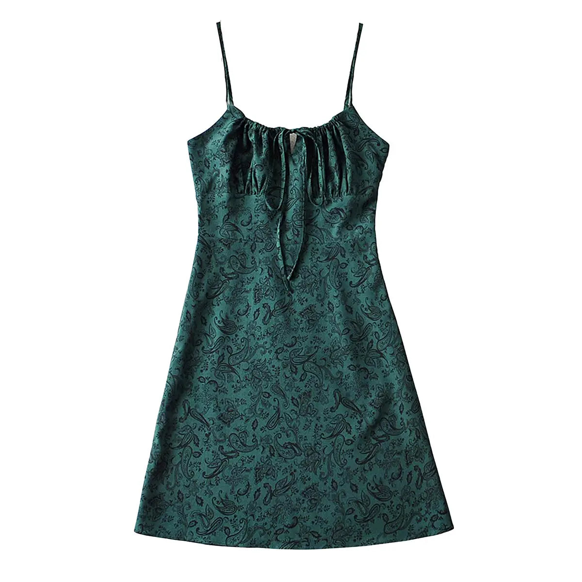 Women's Vintage Floral Slip Dress with Adjustable Straps