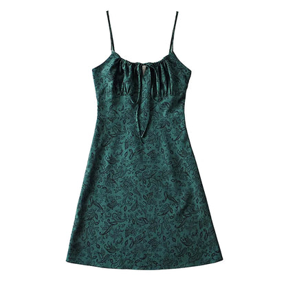 Women's Vintage Floral Slip Dress with Adjustable Straps