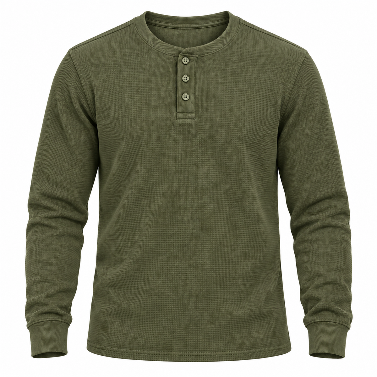 🔥 BESTSELLER | 8PCS $26.99 | Men's Waffle Knit Long-Sleeve Henley