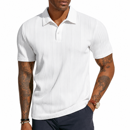 Mens Polo Shirts Short Sleeve Textured Knit Polos