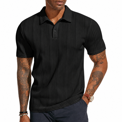 Mens Polo Shirts Short Sleeve Textured Knit Polos
