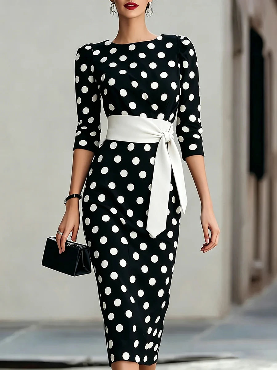 Women's Retro Elegant Polka Dot Dress