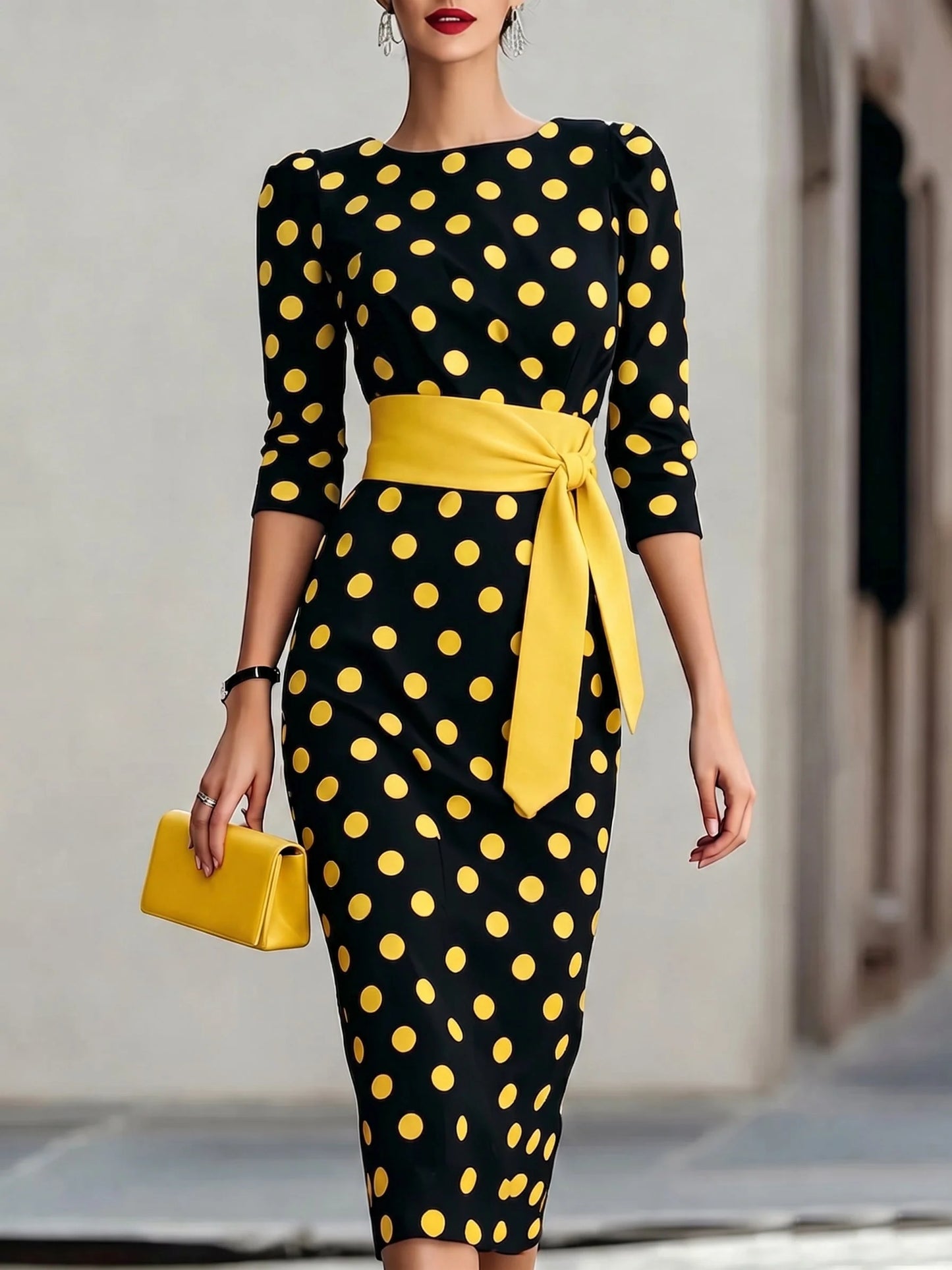 Women's Retro Elegant Polka Dot Dress