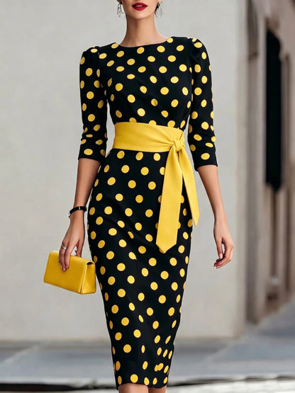 Women's Retro Elegant Polka Dot Dress