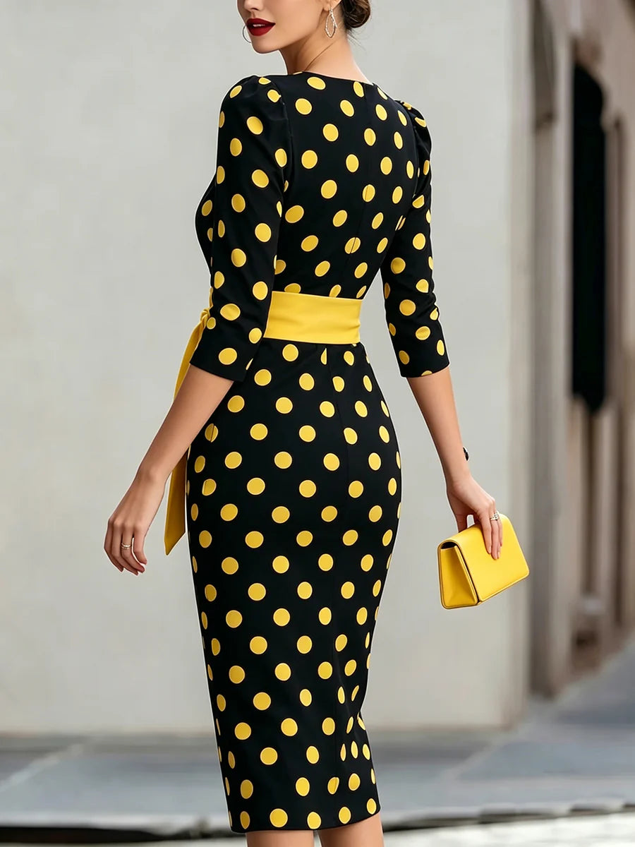 Women's Retro Elegant Polka Dot Dress