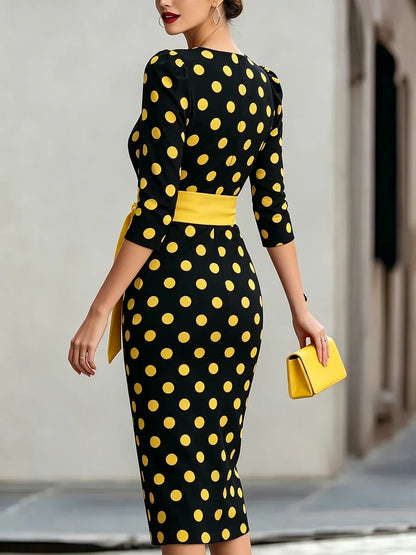 Women's Retro Elegant Polka Dot Dress