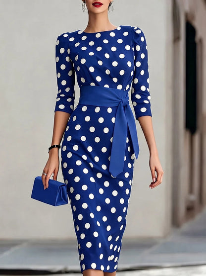 Women's Retro Elegant Polka Dot Dress