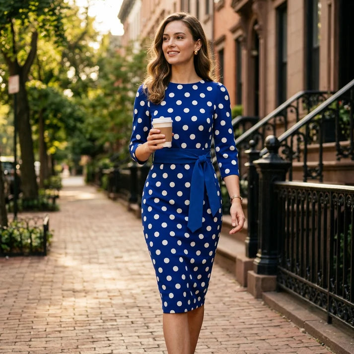 Women's Retro Elegant Polka Dot Dress