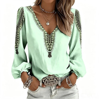 Fresh Drop - V-Neck 3D Print Long Sleeve
