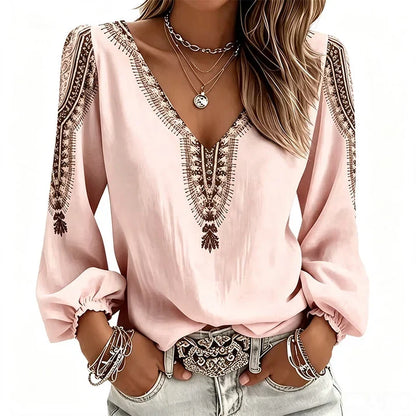 Fresh Drop - V-Neck 3D Print Long Sleeve