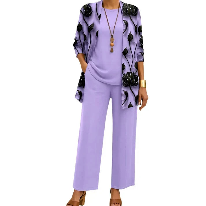Women's Elegant Printed 3-Piece Set