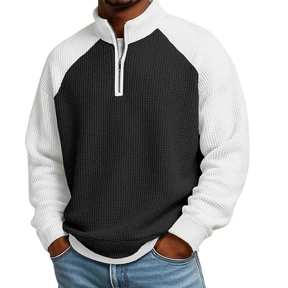 Men's Waffle Knit Quarter Zip T-Shirt