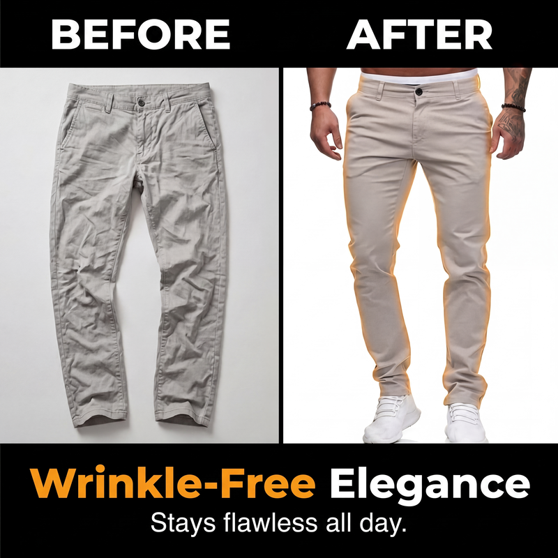 ✨ Men's Modern Slim-Stretch Trousers – Sleek Fit & All-Day Comfort