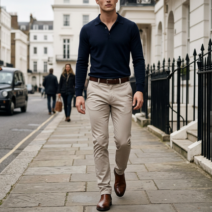✨ Men's Modern Slim-Stretch Trousers – Sleek Fit & All-Day Comfort