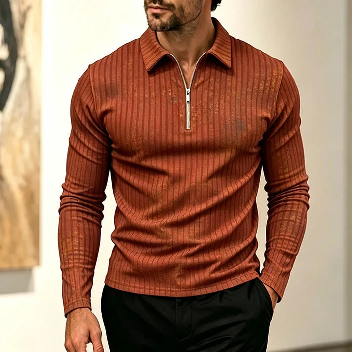 🍁New Fall Collection-Men's Casual Quarter-Zip Striped Shirt