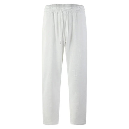 👖 Pull On & Go | Men's Waffle-Knit Drawstring Straight-Leg Pants