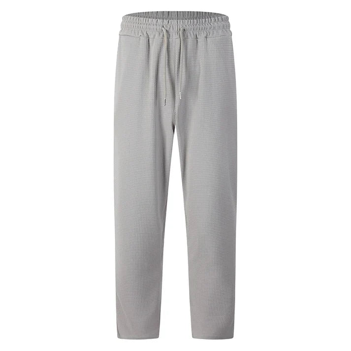 👖 Pull On & Go | Men's Waffle-Knit Drawstring Straight-Leg Pants